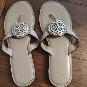 Brighton Beige Sandals with Silver Accents